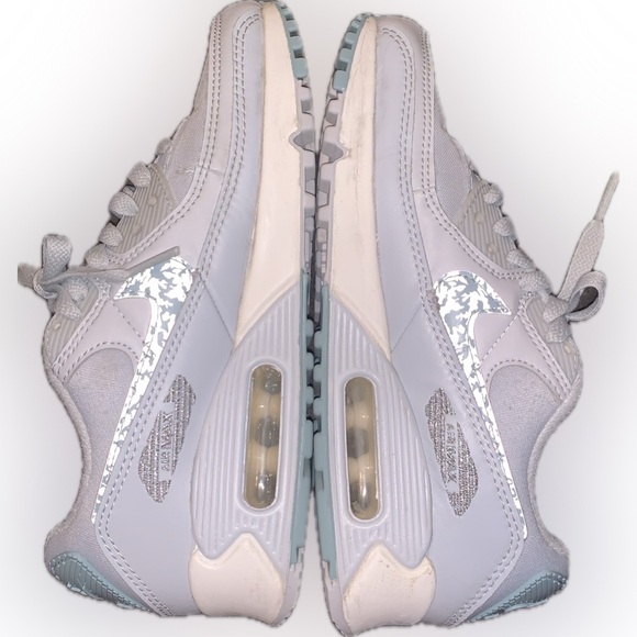 Nike Women's Air Max 90 DJ5415 400 Aura Ocean Blue Camo Swoosh Sneakers 6 - Picture 8 of 13